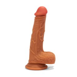   X-MEN 8.3 inch Double Layer Silicone Dildo Brown Tapadókorongos dildó