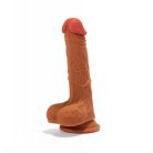 X-MEN 8.3 inch Double Layer Silicone Dildo Brown Tapadókorongos dildó