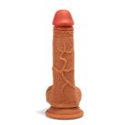 X-MEN 8.3 inch Double Layer Silicone Dildo Brown Tapadókorongos dildó