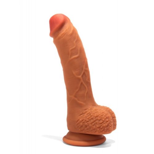 X-MEN 8.8 inch Dual Layered Dildo Brown Tapadókorongos dildó