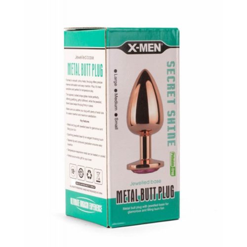 X-MEN Secret Shade Metal Butt Plug Rose análdugó