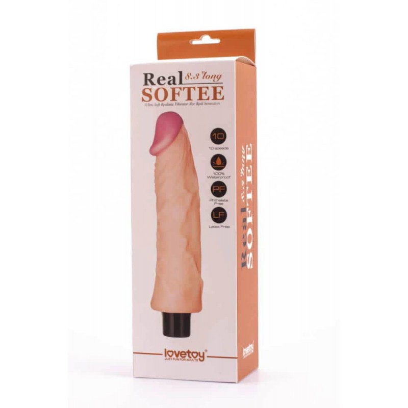 REAL SOFTEE Vibrating Dildo 3 bőrhatású vibrátor