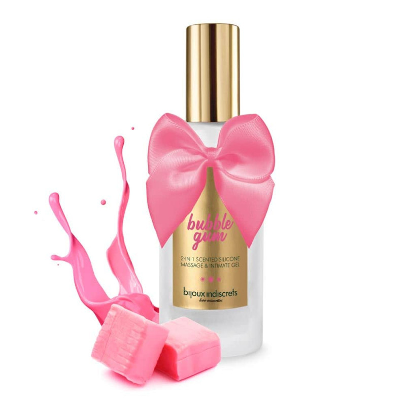Bijoux Indiscrets BUBBLEGUM 2 in 1 Silicone Massage & Intimate gel  masszázsolaj